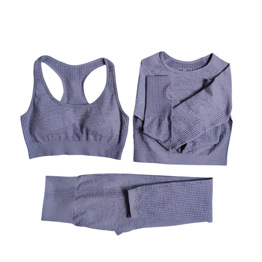 Seamless Women's Yoga Set - 3 Pcs