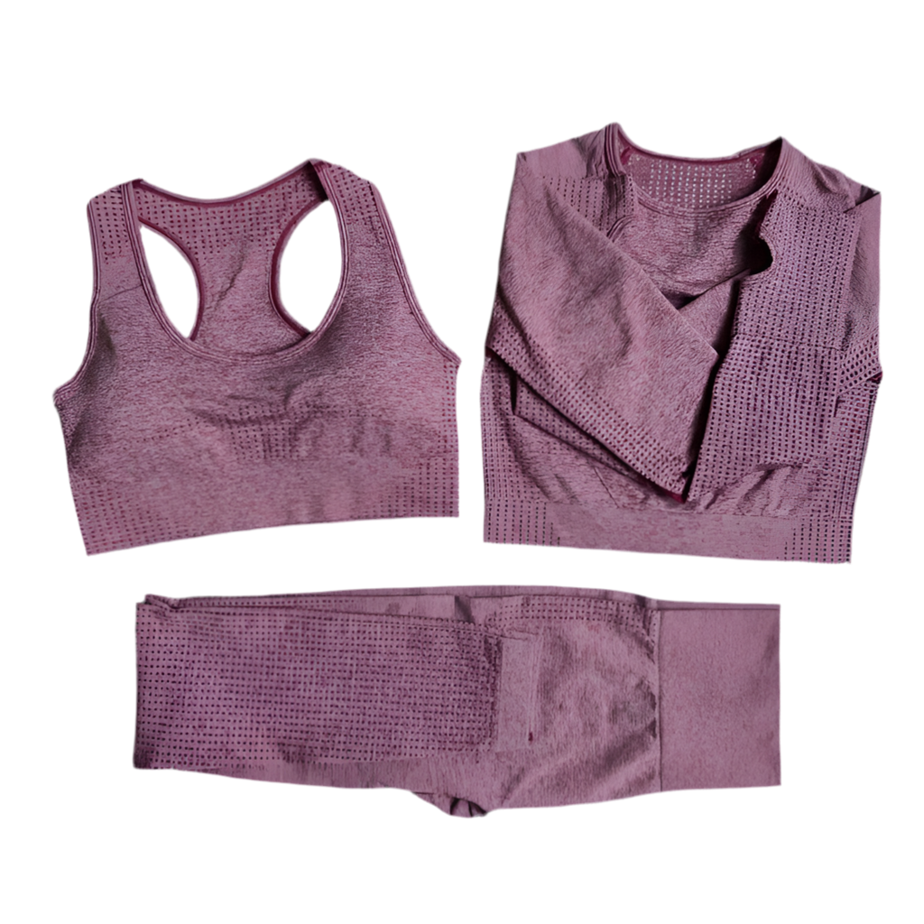 Seamless Women's Yoga Set - 3 Pcs